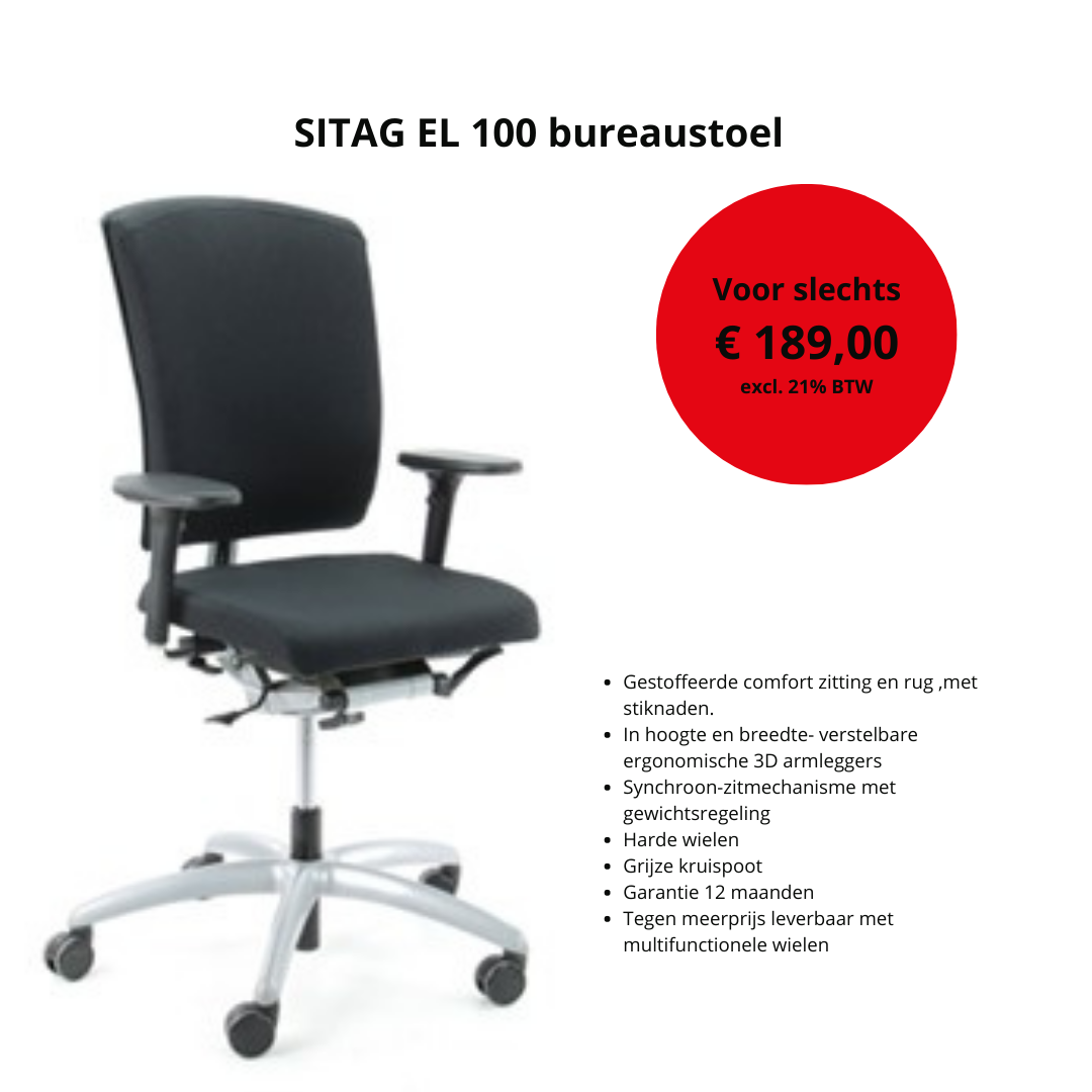 PLUZ+ Refurbised bureaustoel - SITAG EL 100 bureaustoel